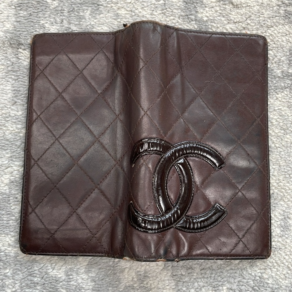 Chanel Vintage Ligne Cambon Yen Bifold Wallet Quilted Leather Chocolate Brown CC - Picture 5 of 17